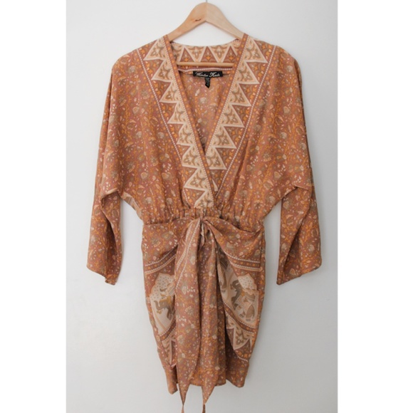 SOLD. Winter Kate Jaya Vintage Silk Elephant Print Mini Dress - Picture 5 of 7